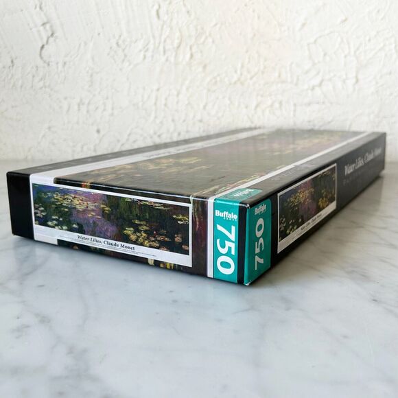 Water Lilies Claude Monet 3' Wide Panoramic Puzzle 750 Pieces Buffalo - Complete - Picture 8 of 8